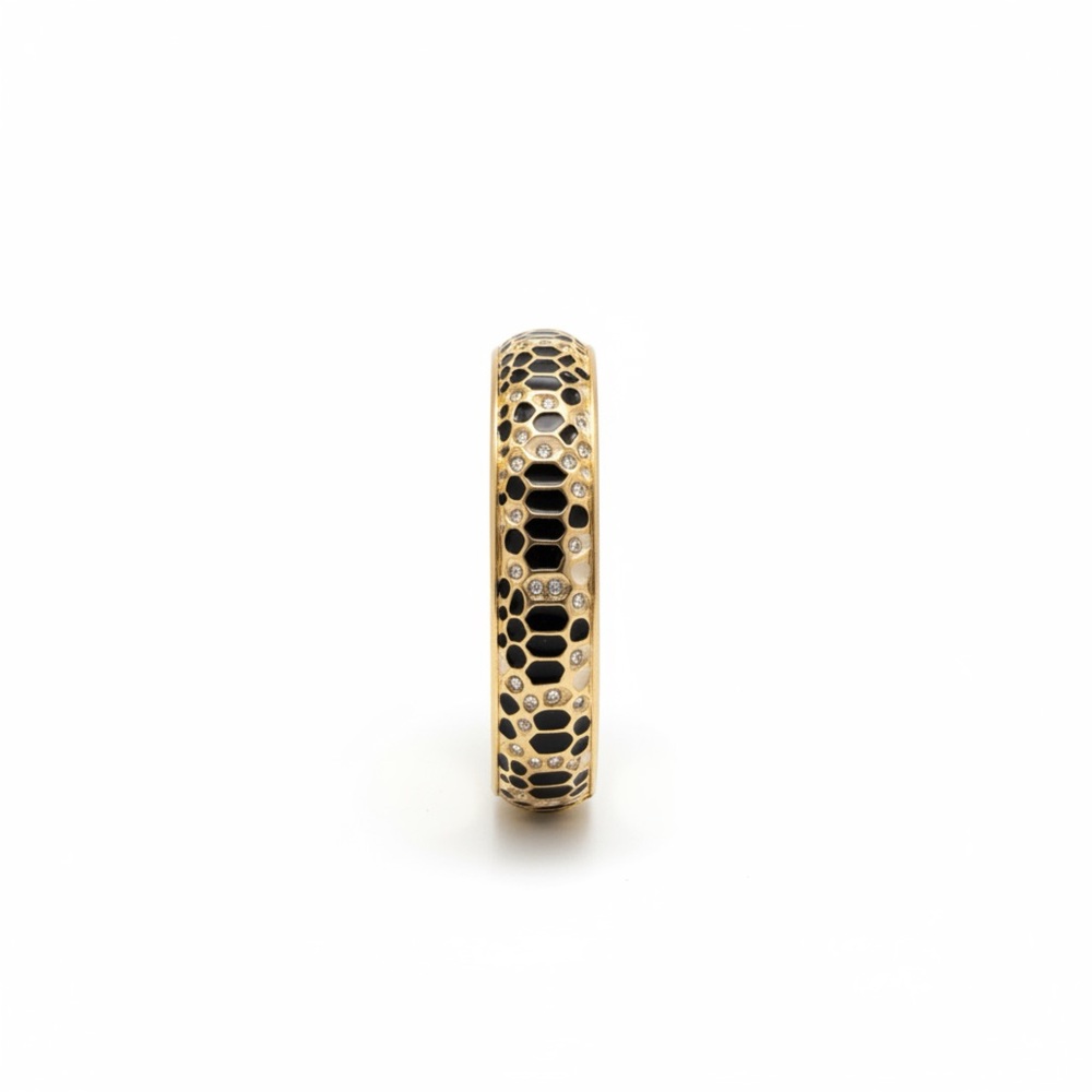 GUESS Black and Gold Logo Bangle - Picture 4 of 4